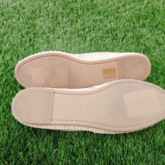 NWT Tory Burch Raffia Embroidered Fruit Basket Espadrilles Flat Slip-Ons - Picture 6 of 6